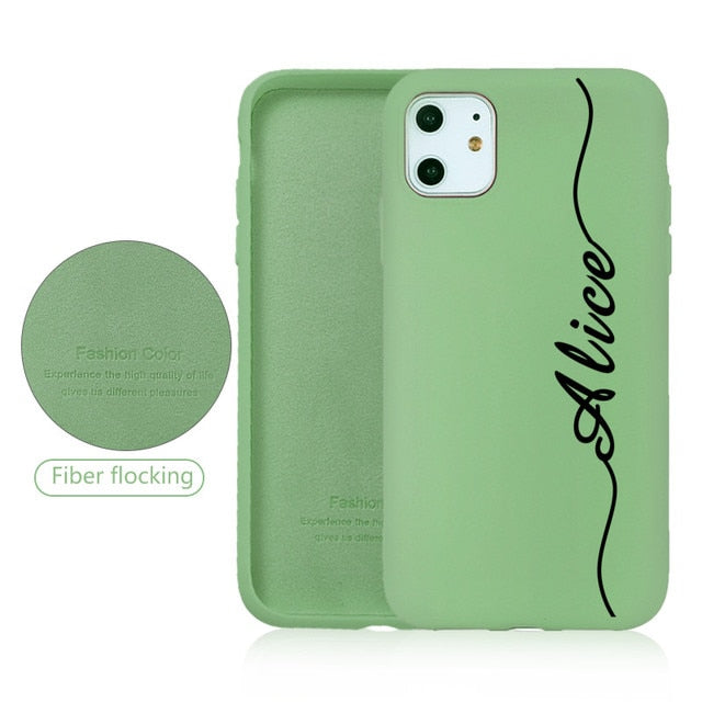 Custom Name for iPhone 13 Pro Case DIY Letters 12 8 Plus SE 2020 Cover Girls Silicone For iPhone 11 Pro Max Funda X XS XR 6 7 10