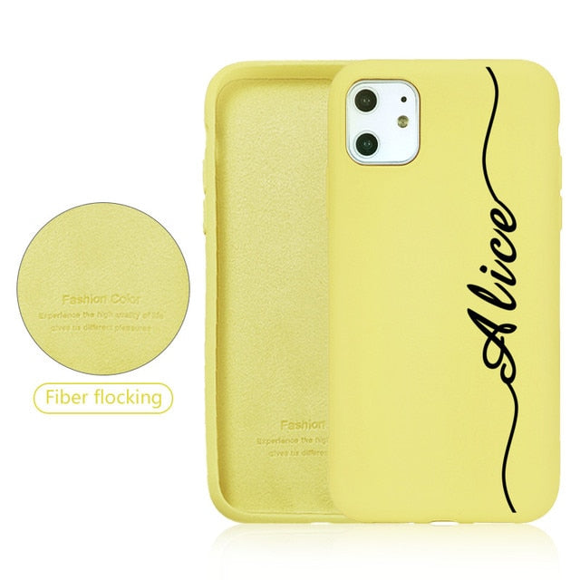 Custom Name for iPhone 13 Pro Case DIY Letters 12 8 Plus SE 2020 Cover Girls Silicone For iPhone 11 Pro Max Funda X XS XR 6 7 10