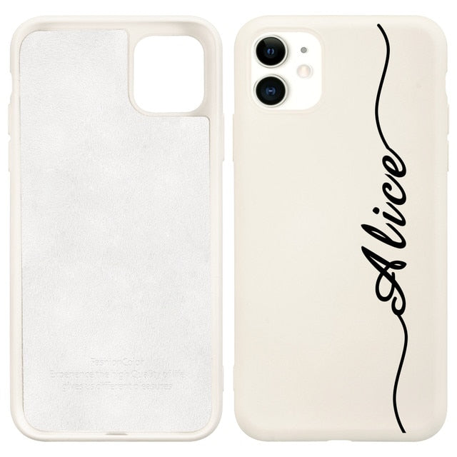 Custom Name for iPhone 13 Pro Case DIY Letters 12 8 Plus SE 2020 Cover Girls Silicone For iPhone 11 Pro Max Funda X XS XR 6 7 10