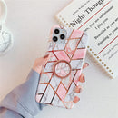 Finger Ring Holder Marble Phone Case For iphone 13 12 Mini 11 Pro X XR XS Max 8 7 Plus SE 2020 Case Cover Silicone Soft Back