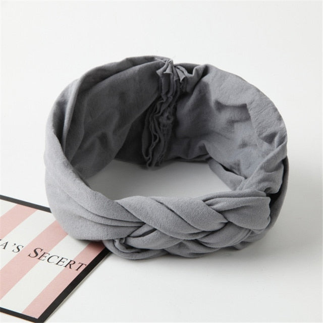 New Braided Baby Headband Twisted Top Cross Chineses Knot Headwrap Elastic Hairbands For Child Turban Baby Girl Hair Accessories