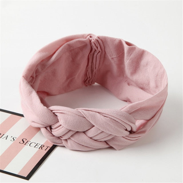 New Braided Baby Headband Twisted Top Cross Chineses Knot Headwrap Elastic Hairbands For Child Turban Baby Girl Hair Accessories