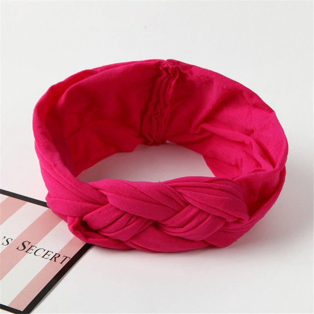 New Braided Baby Headband Twisted Top Cross Chineses Knot Headwrap Elastic Hairbands For Child Turban Baby Girl Hair Accessories