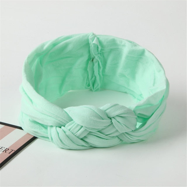 New Braided Baby Headband Twisted Top Cross Chineses Knot Headwrap Elastic Hairbands For Child Turban Baby Girl Hair Accessories
