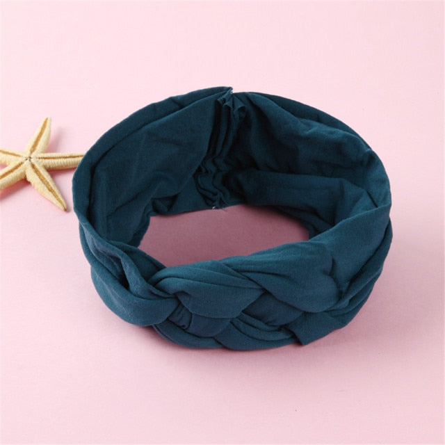 New Braided Baby Headband Twisted Top Cross Chineses Knot Headwrap Elastic Hairbands For Child Turban Baby Girl Hair Accessories