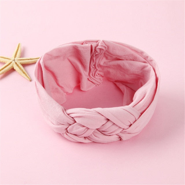 New Braided Baby Headband Twisted Top Cross Chineses Knot Headwrap Elastic Hairbands For Child Turban Baby Girl Hair Accessories