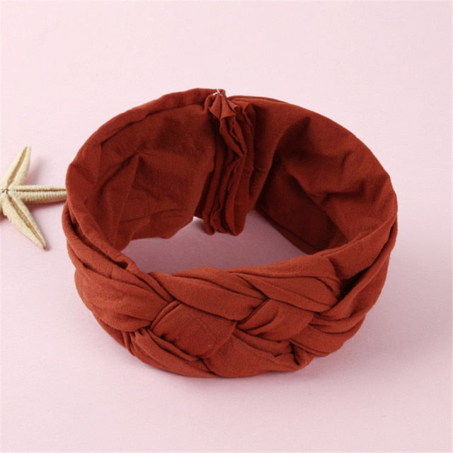 New Braided Baby Headband Twisted Top Cross Chineses Knot Headwrap Elastic Hairbands For Child Turban Baby Girl Hair Accessories