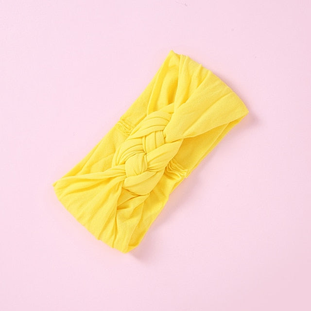 New Braided Baby Headband Twisted Top Cross Chineses Knot Headwrap Elastic Hairbands For Child Turban Baby Girl Hair Accessories