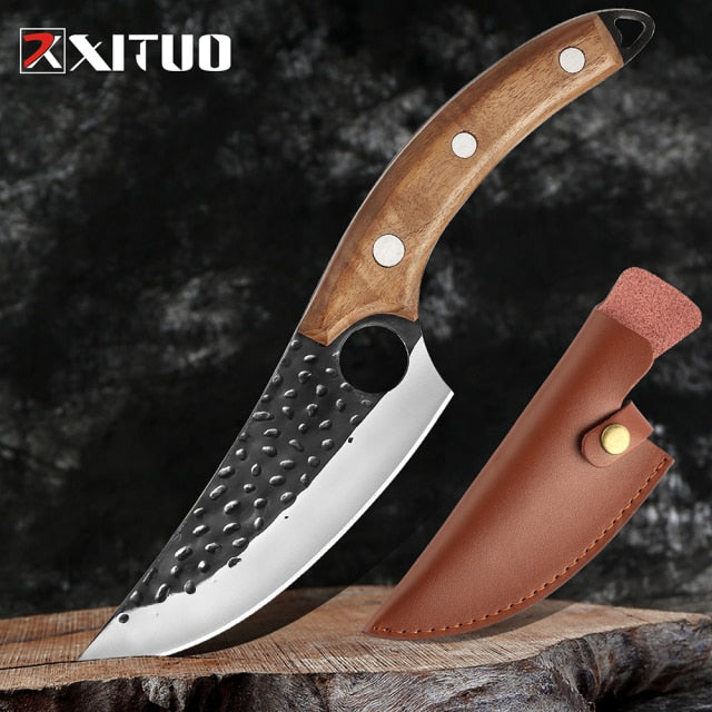 XITUO Kitchen Chef Knife High Carbon Stainless Steel Handmade Forged Knife Sharp Boning Knife Fishing Knife Cutter Butcher Knife