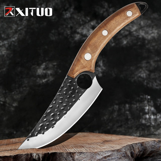 XITUO Kitchen Chef Knife High Carbon Stainless Steel Handmade Forged Knife Sharp Boning Knife Fishing Knife Cutter Butcher Knife