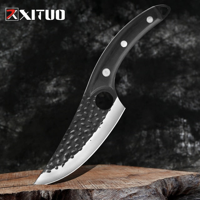 XITUO Kitchen Chef Knife High Carbon Stainless Steel Handmade Forged Knife Sharp Boning Knife Fishing Knife Cutter Butcher Knife