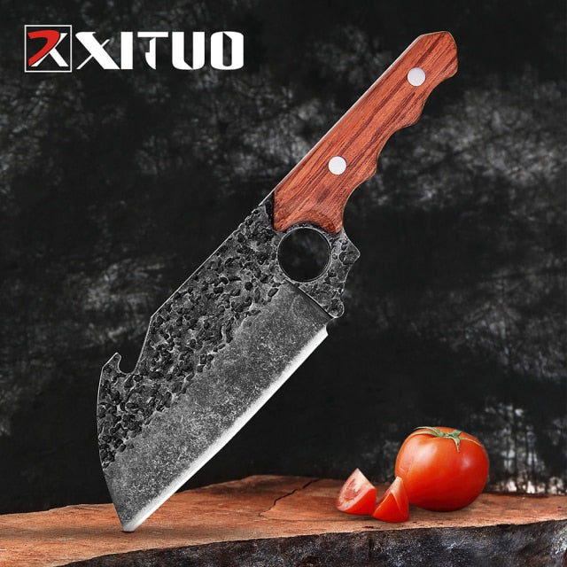 XITUO Kitchen Chef Knife High Carbon Stainless Steel Handmade Forged Knife Sharp Boning Knife Fishing Knife Cutter Butcher Knife