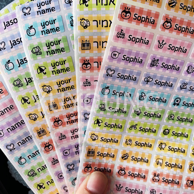 120Pcs S size Name Tag Sticker Customize Stickers Waterproof Personalized Labels Children School Stationery office Water variety