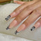 24pcs/set Long Stiletto Fake Nails Punk Snake Pattern Black White Matte False Nails Artificial Full Nail Tips Manicure Tools