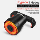 ROCKBROS Smart Bicycle Rear Light Auto Start/Stop Brake Sensing IPx6 Waterproof LED USB Rechargeable Flashlight Bike Accessories