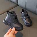 Autumn Winter Plus Velvet Warm Kids Martin Boots for Girls Boys Fashion Leather Boots Soft Bottom Non-slip Children Running Shoe