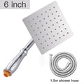 FOHEEL 6 and 8 inch shower head stainless steel shower head water saving bathroom rain spa square handheld shower head