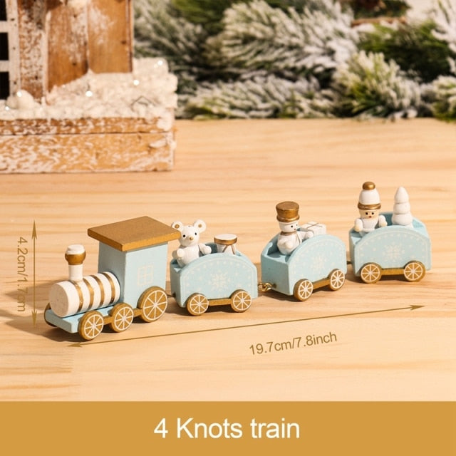 Christmas Wooden Train Merry Christmas Ornaments Christmas Decorations For Home Table 2021 Noel Navidad Xmas Gifts New Year 2022