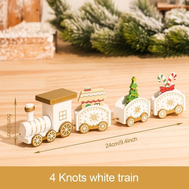 Christmas Wooden Train Merry Christmas Ornaments Christmas Decorations For Home Table 2021 Noel Navidad Xmas Gifts New Year 2022