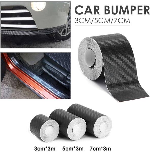 3D Carbon Carbon Fiber Car Sticker DIY Paste Protector Strip Door Sill Side Mirror Anti Scratch Tape Waterproof Protection Film