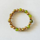 Bohemian Handmade Natural Stone Rings Women with Stainless Steel Bead Multi Color Stretch Rope Party Gifts Ring Adjustable 2020