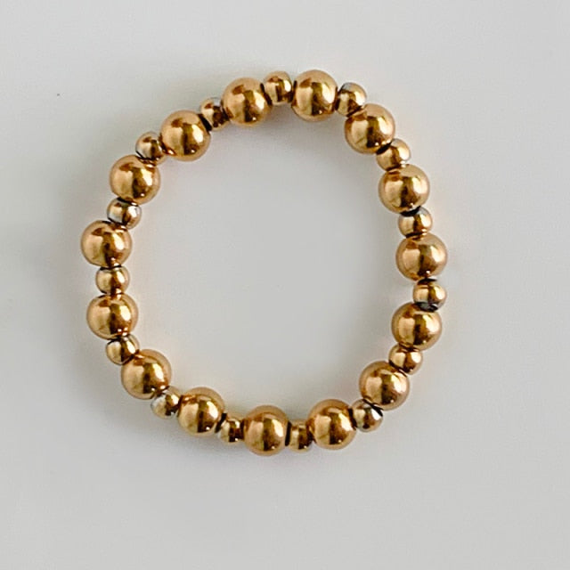 Bohemian Handmade Natural Stone Rings Women with Stainless Steel Bead Multi Color Stretch Rope Party Gifts Ring Adjustable 2020