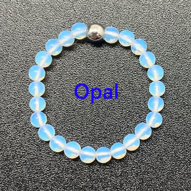 Bohemian Handmade Natural Stone Rings Women with Stainless Steel Bead Multi Color Stretch Rope Party Gifts Ring Adjustable 2020