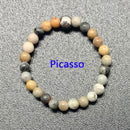 Bohemian Handmade Natural Stone Rings Women with Stainless Steel Bead Multi Color Stretch Rope Party Gifts Ring Adjustable 2020