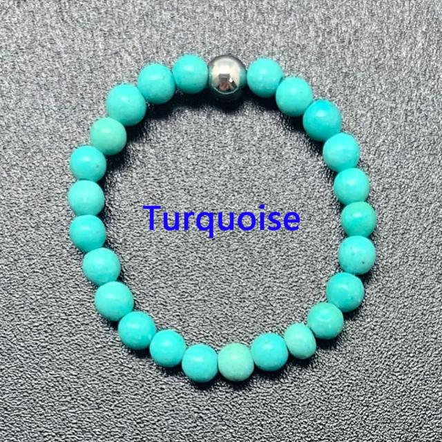 Bohemian Handmade Natural Stone Rings Women with Stainless Steel Bead Multi Color Stretch Rope Party Gifts Ring Adjustable 2020