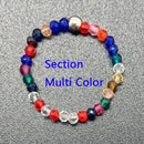 Bohemian Handmade Natural Stone Rings Women with Stainless Steel Bead Multi Color Stretch Rope Party Gifts Ring Adjustable 2020