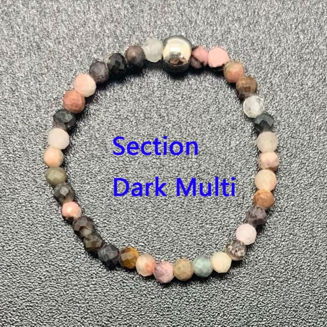 Bohemian Handmade Natural Stone Rings Women with Stainless Steel Bead Multi Color Stretch Rope Party Gifts Ring Adjustable 2020