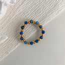 Bohemian Handmade Natural Stone Rings Women with Stainless Steel Bead Multi Color Stretch Rope Party Gifts Ring Adjustable 2020