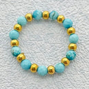 Bohemian Handmade Natural Stone Rings Women with Stainless Steel Bead Multi Color Stretch Rope Party Gifts Ring Adjustable 2020