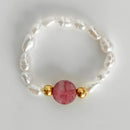 Bohemian Handmade Natural Stone Rings Women with Stainless Steel Bead Multi Color Stretch Rope Party Gifts Ring Adjustable 2020