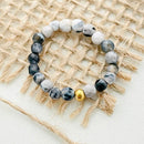 Bohemian Handmade Natural Stone Rings Women with Stainless Steel Bead Multi Color Stretch Rope Party Gifts Ring Adjustable 2020