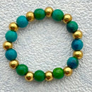 Bohemian Handmade Natural Stone Rings Women with Stainless Steel Bead Multi Color Stretch Rope Party Gifts Ring Adjustable 2020