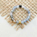 Bohemian Handmade Natural Stone Rings Women with Stainless Steel Bead Multi Color Stretch Rope Party Gifts Ring Adjustable 2020