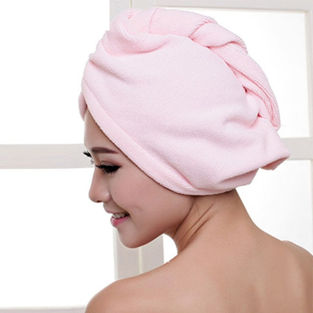 Microfiber Dry Hair Cap, Shower Cap, Strong Water Absorbent Triangle Hat, Girl Washing Hair, Quick-drying,Wiping Hair Towel Tool