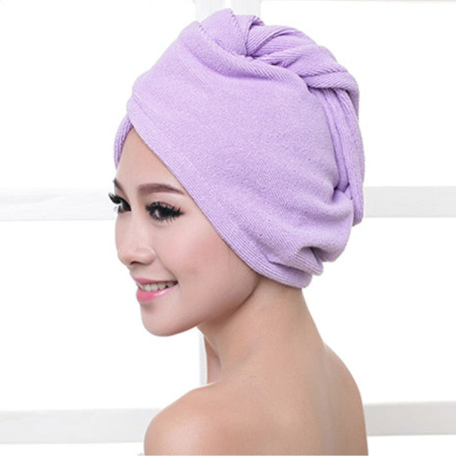Microfiber Dry Hair Cap, Shower Cap, Strong Water Absorbent Triangle Hat, Girl Washing Hair, Quick-drying,Wiping Hair Towel Tool