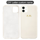 Custom Name Capital Letters Case for iPhone 13 Pro Max 12 11 SE 2020 Cover Couples Liquid Silicone Funda 8 Plus X XS XR 7 Coque