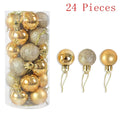 36Pcs Rose Gold Plastic Christmas Balls Ornament 4cm Hang Pendant Ball Indoor New Year Xmas Tree Decor Home Christmas Decoration