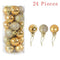 36Pcs Rose Gold Plastic Christmas Balls Ornament 4cm Hang Pendant Ball Indoor New Year Xmas Tree Decor Home Christmas Decoration