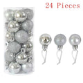 36Pcs Rose Gold Plastic Christmas Balls Ornament 4cm Hang Pendant Ball Indoor New Year Xmas Tree Decor Home Christmas Decoration