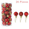 36Pcs Rose Gold Plastic Christmas Balls Ornament 4cm Hang Pendant Ball Indoor New Year Xmas Tree Decor Home Christmas Decoration