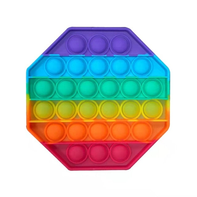 Pop Fidget Reliver Stress Toys Rainbow Push Bubble Antistress Its Toys Adult Children Simple Dimple Toy To Relieve Autism