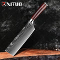 XITUO 1-10PCS  kitchen knives Set Laser Damascus pattern chef knife Sharp Santoku Cleaver Slicing Utility Knives Resin Handle