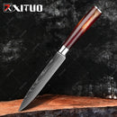XITUO 1-10PCS  kitchen knives Set Laser Damascus pattern chef knife Sharp Santoku Cleaver Slicing Utility Knives Resin Handle