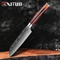XITUO 1-10PCS  kitchen knives Set Laser Damascus pattern chef knife Sharp Santoku Cleaver Slicing Utility Knives Resin Handle