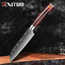 XITUO 1-10PCS  kitchen knives Set Laser Damascus pattern chef knife Sharp Santoku Cleaver Slicing Utility Knives Resin Handle