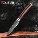 XITUO 1-10PCS  kitchen knives Set Laser Damascus pattern chef knife Sharp Santoku Cleaver Slicing Utility Knives Resin Handle